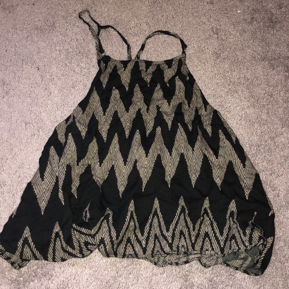 black & green flowy tank top
